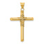 14K Polished w/Center Wrap Tube Cross Pendant