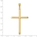 Polished Tube Cross Pendant in 14K Yellow Gold
