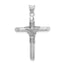 14K White Gold w/Center Wrap Tube Cross Pendant