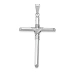 14K White Gold w/Center Wrap Tube Cross Pendant