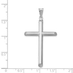 14k White Gold Polished 3D Tube Cross Pendant by Sophia Jewelers