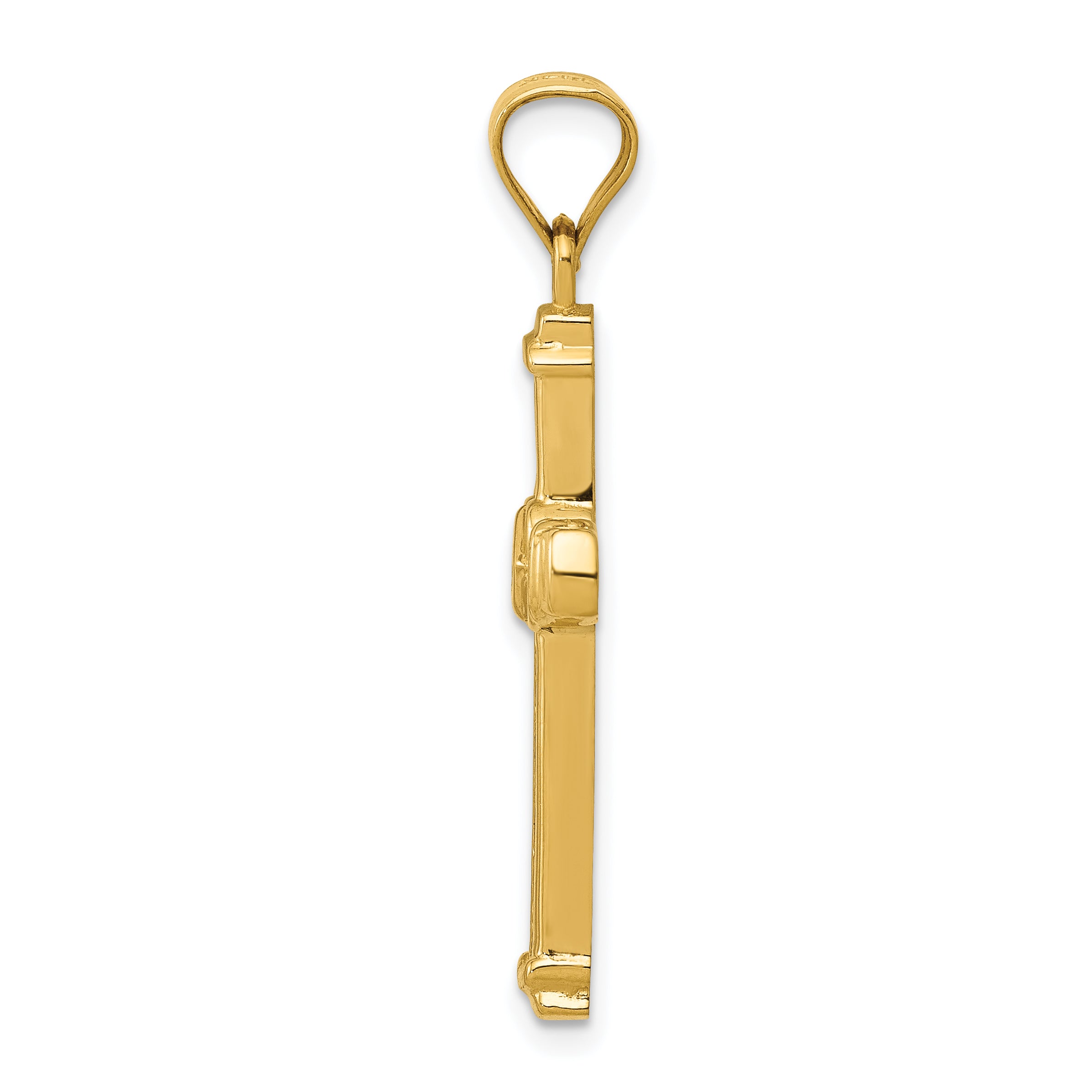 14K Gold CZ Cross Pendant with 12 Clear Stones  Elegant and Timeless Design Secondary image