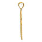 14K Gold Diamond-Cut Cross Pendant with Open Back Design