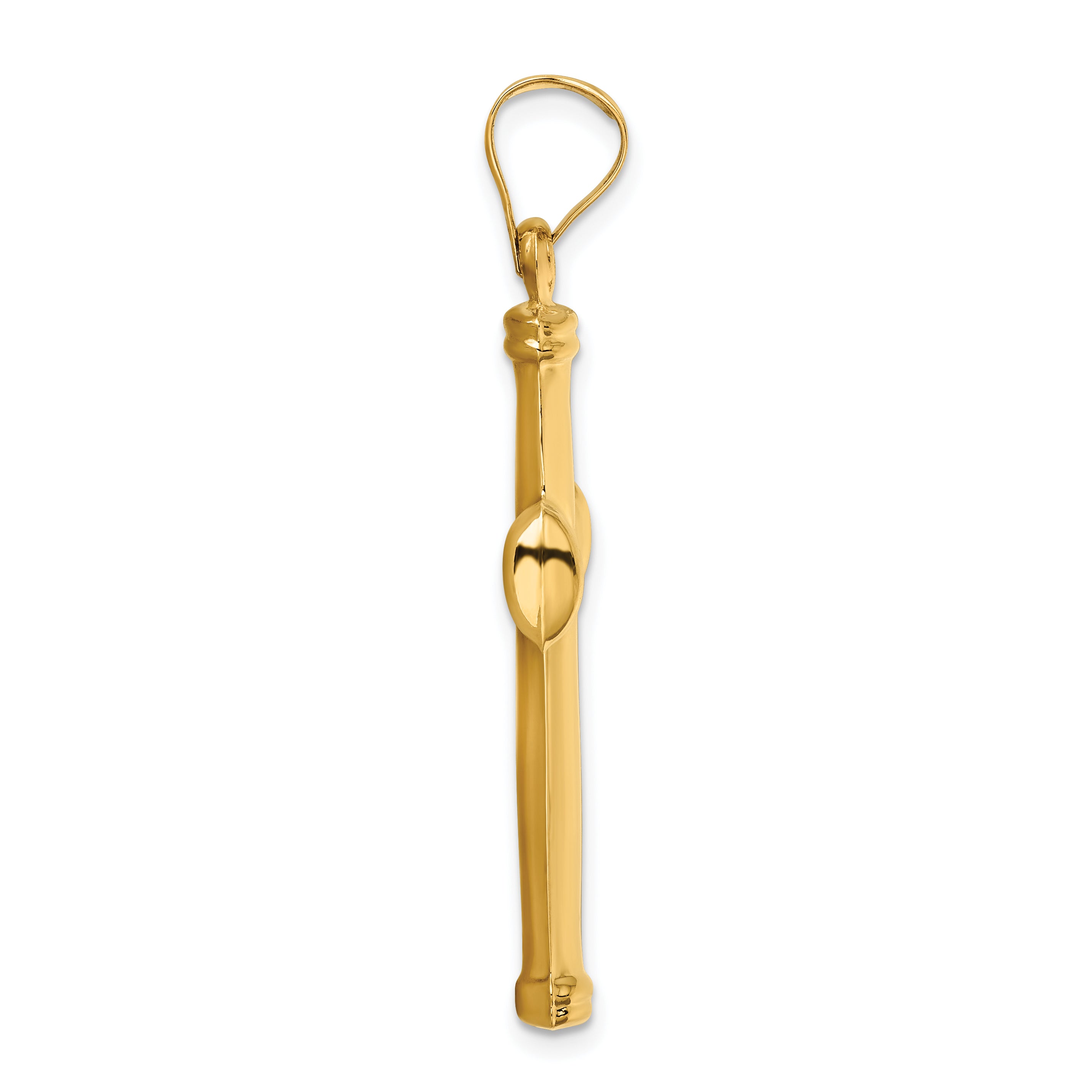 14K Gold Polished Cross Pendant with 3D Design  Elegant & Timeless Secondary image