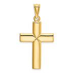 14K Gold Polished Reversible Cross Pendant by Sophia Jewelers
