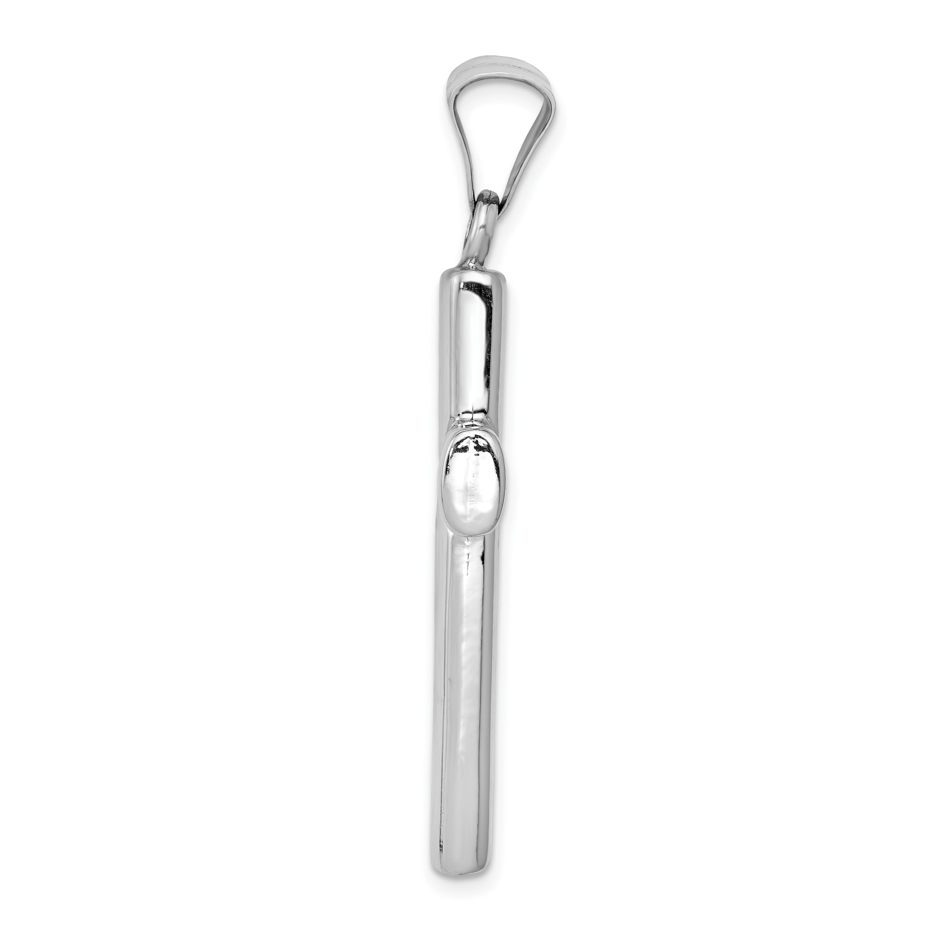 14K White Gold Polished Cross Pendant Reversible Rhodium Finish Sophia Jewelers