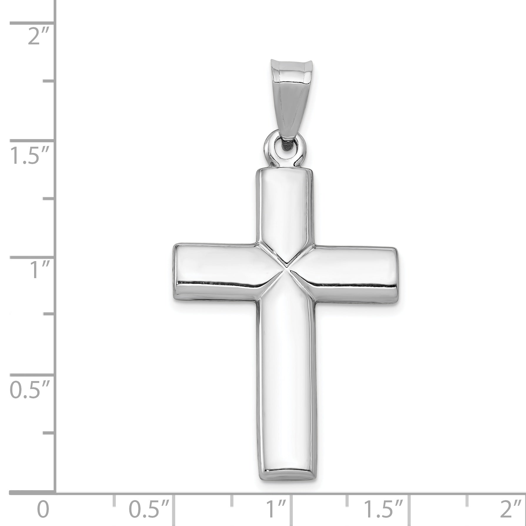 14K White Gold Polished Cross Pendant Reversible Rhodium Finish Sophia Jewelers