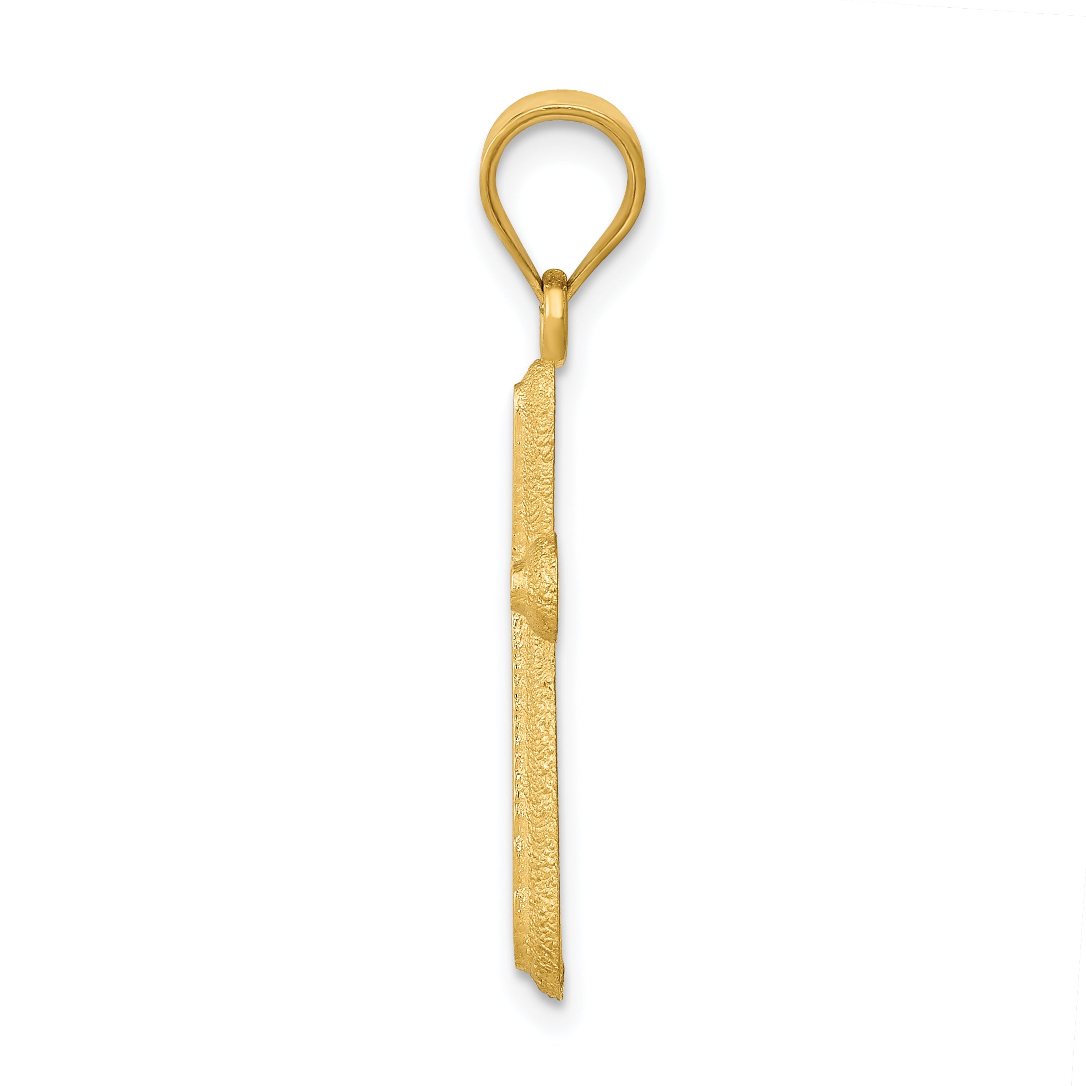 14K Gold Polished Cross Pendant with Solid Cast Design Secondary image