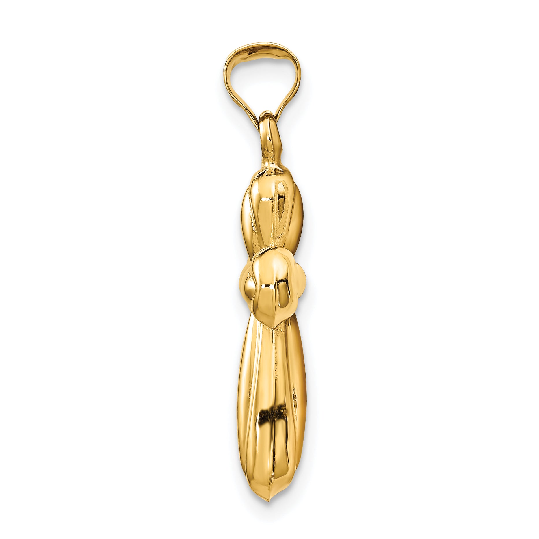 14K Gold Polished Reversible Cross Pendant with 3D Design Secondary image