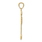 14K Gold Filigree Cross Pendant with Polished Diamond-Cut Design