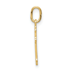 14K Gold Polished Budded Cross Charm with Diamond-Cut Design Reversible Elegance