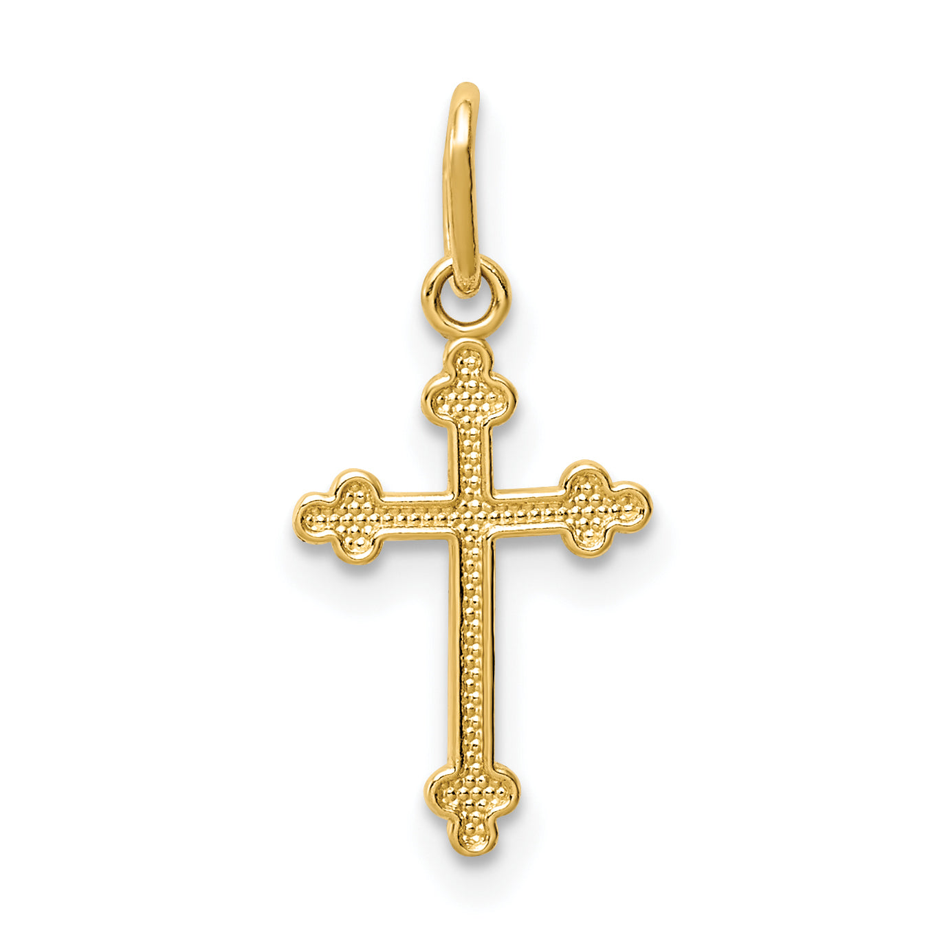 14k Polished Small Budded Cross Charm Main image