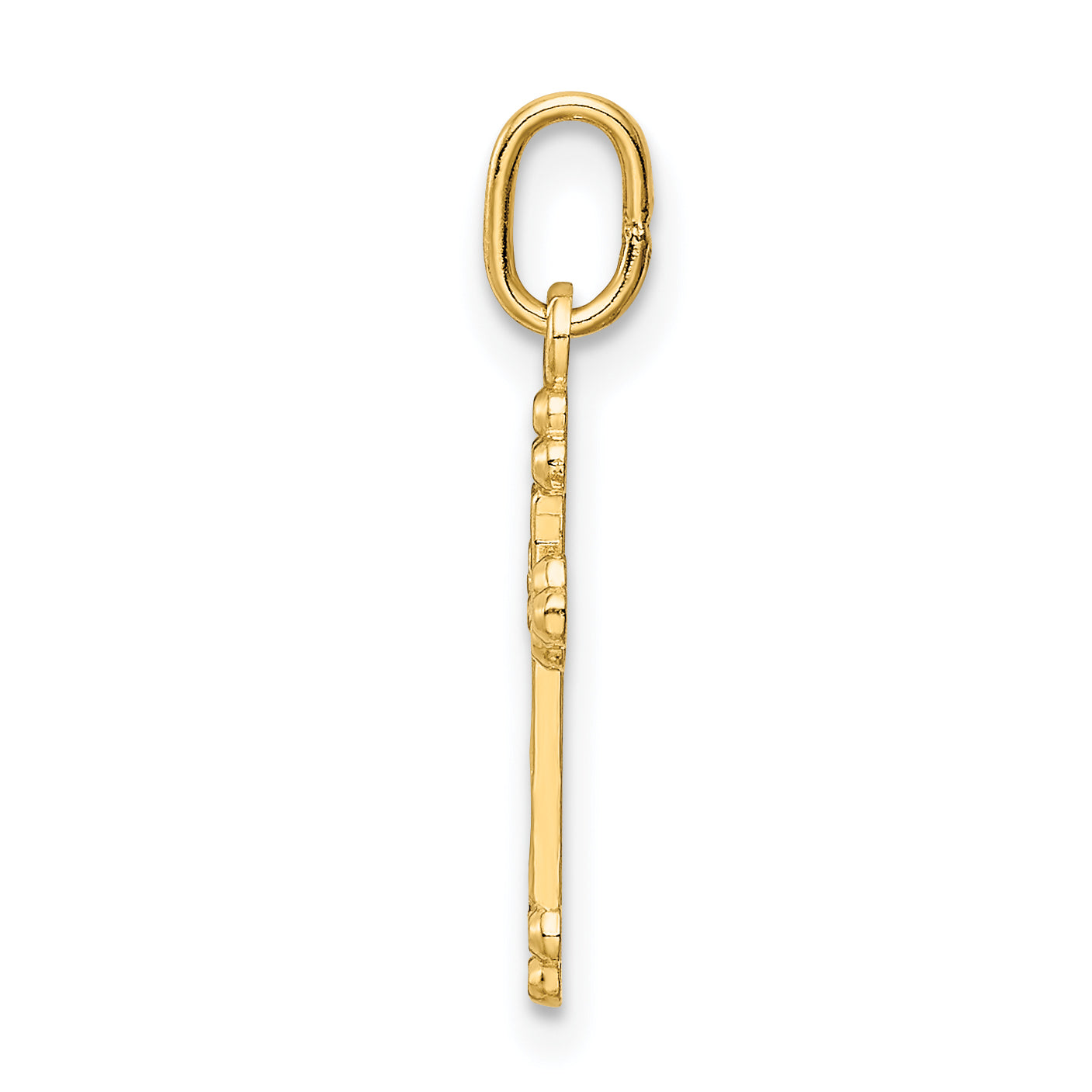 14K Gold Diamond-Cut Budded Cross Pendant with Polished Finish Elegant & Solid Secondary image