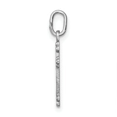 14K White Gold Polished Diamond-Cut Budded Cross Charm Elegant and Durable