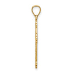 14K Gold Satin-Polished Faith Cross Pendant with Casted Solid Design