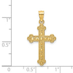 14K Gold Satin-Polished Faith Cross Pendant with Casted Solid Design