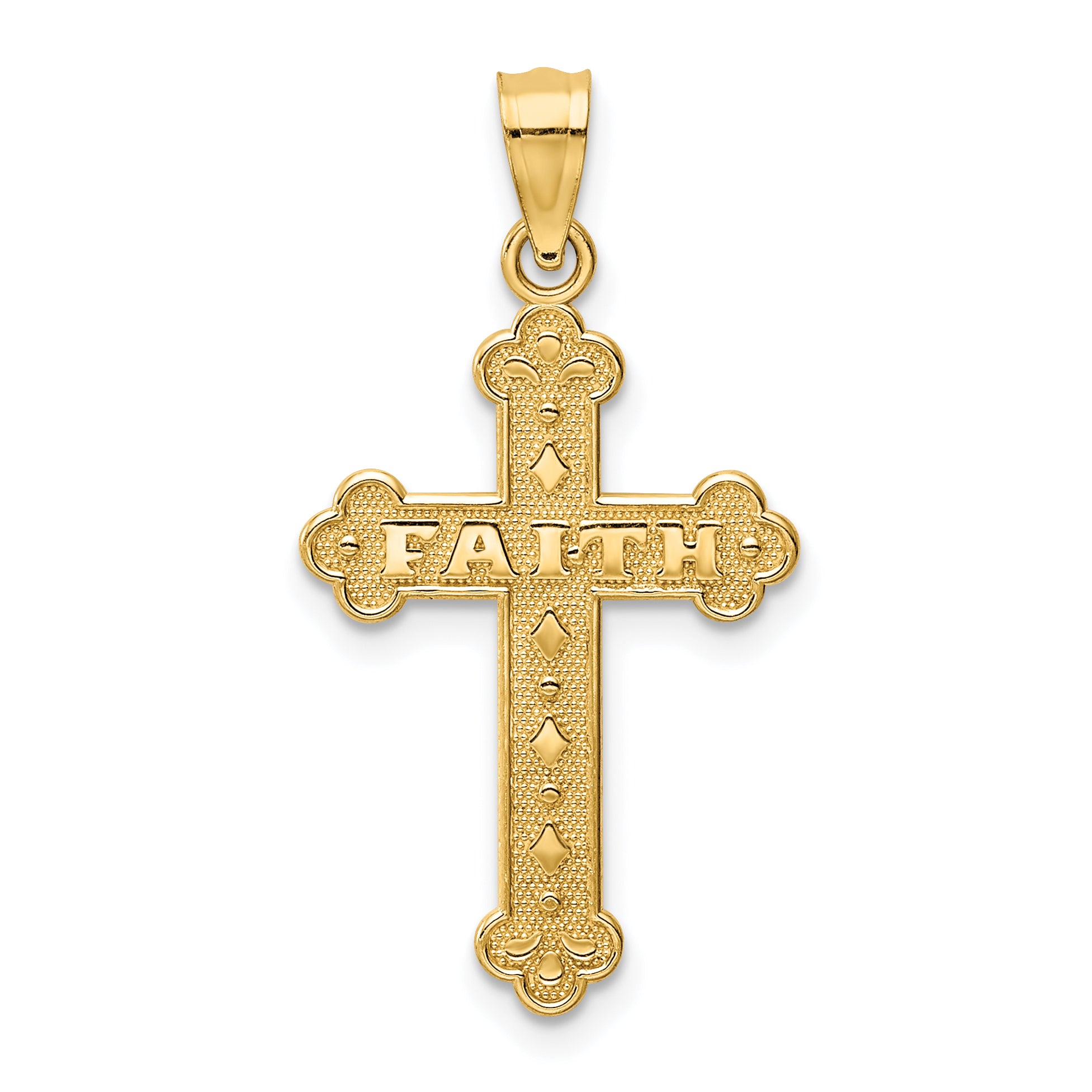 14K Satin and Polished Faith Cross Pendant Main image