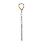 14K Gold Budded Cross Pendant with Satin and Polished Finish  Solid, Elegant Design