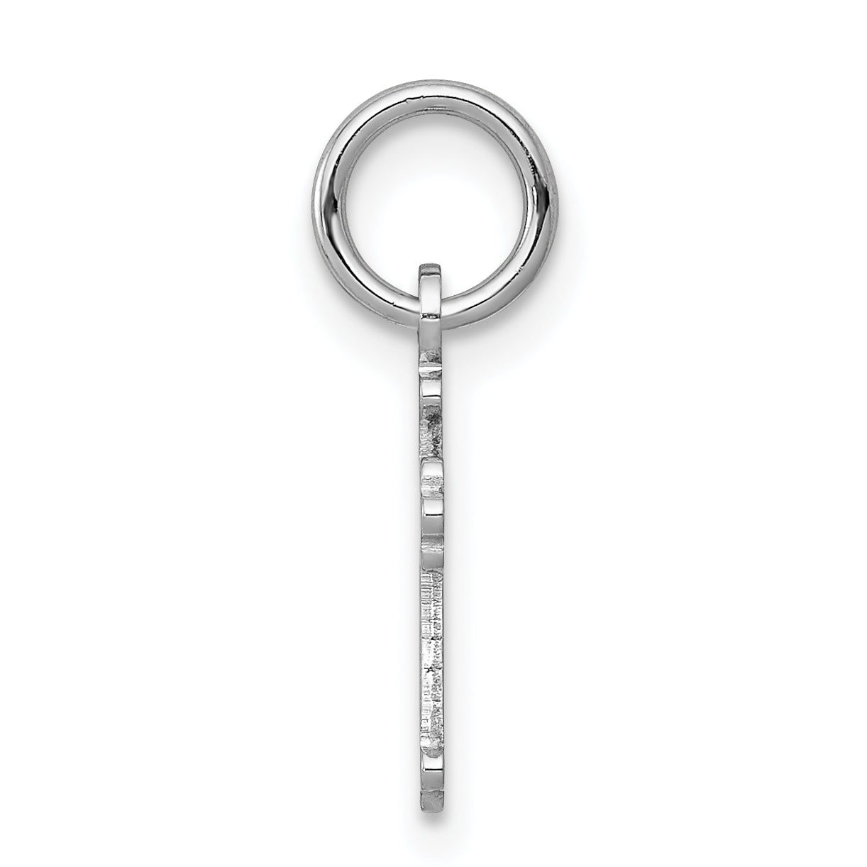 14K White Gold Mini Polished Cross Charm with Rhodium Finish  Elegant & Timeless Design