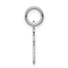 14K White Gold Mini Polished Cross Charm with Rhodium Finish  Elegant & Timeless Design