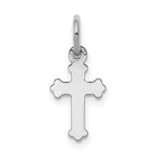 14K White Gold Mini Polished Cross Charm with Rhodium Finish  Elegant & Timeless Design