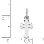 14K White Gold Mini Polished Cross Charm with Rhodium Finish  Elegant & Timeless Design