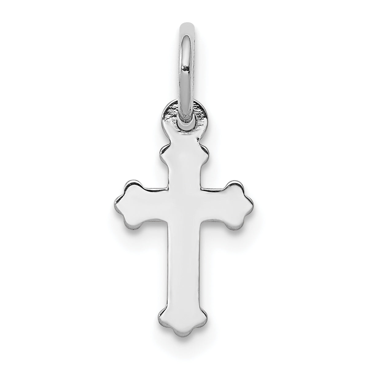 14k White Gold Mini Polished Cross Charm Main image