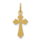 14K Gold Diamond-Cut Cross Charm with Polished Finish  Elegant & Solid