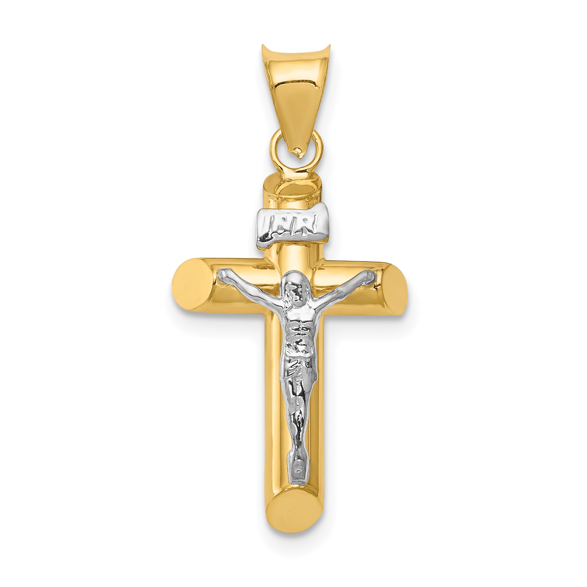 14k Two-Tone Polished Crucifix Pendant Main image