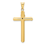 14K Two-Tone Gold Polished Crucifix Pendant with Hollow Design  Elegant Statement Piece