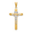 14k Two-Tone Polished Crucifix Pendant