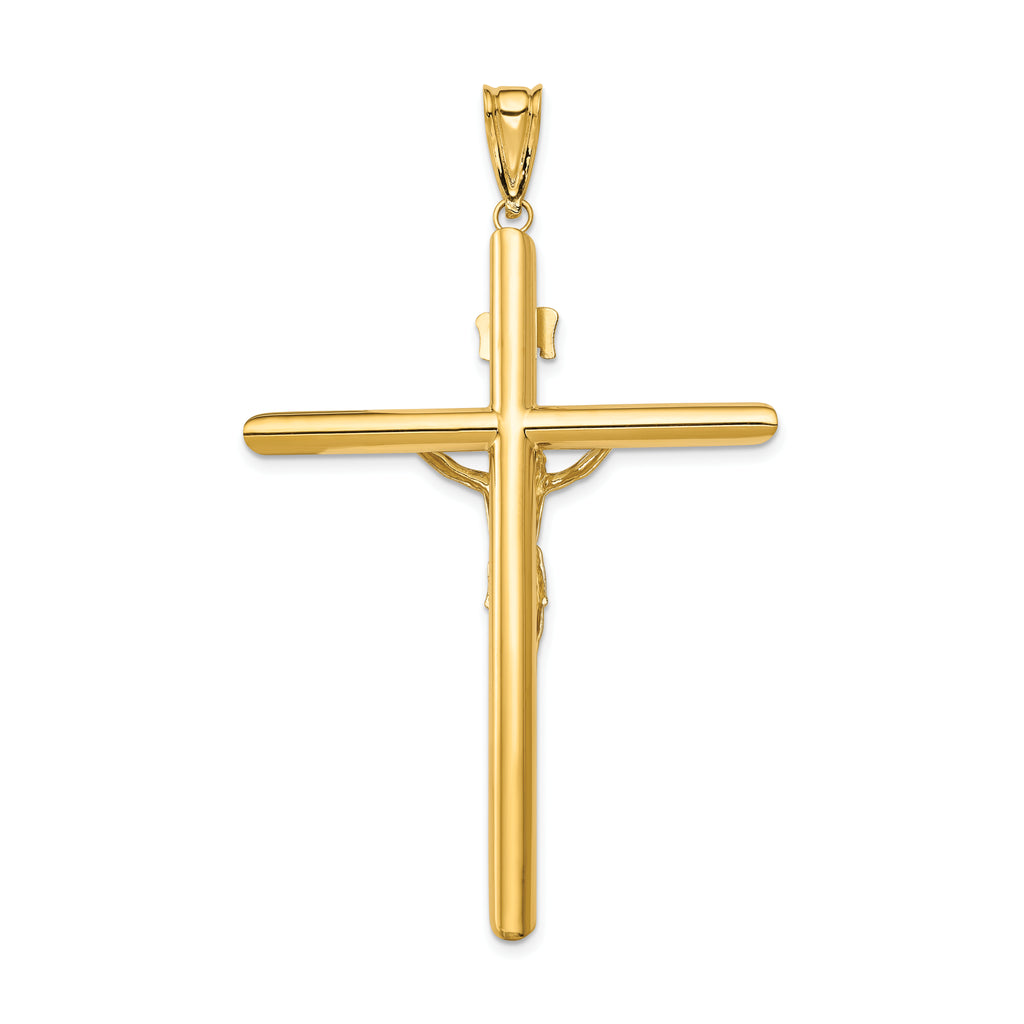 14k Two-Tone Polished Hollow Crucifix Pendant by Sophia Jewelers
