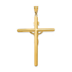 14k Two-Tone Polished Hollow Crucifix Pendant by Sophia Jewelers