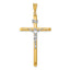 14k Two-Tone Polished Crucifix Pendant