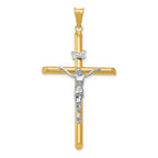 14k Two-Tone Polished Jesus Crucifix Pendant