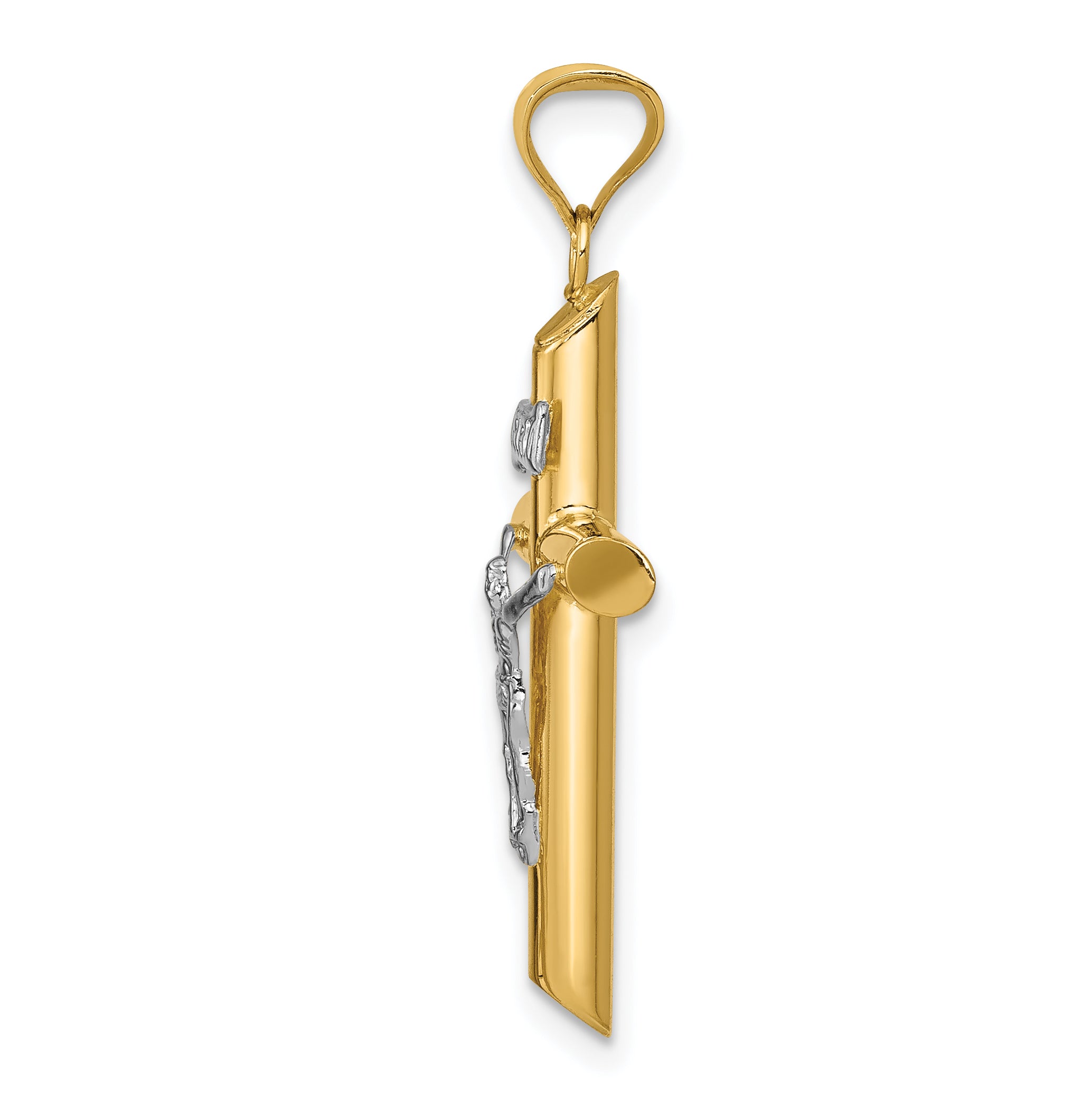 14K Two-Tone Gold Polished Jesus Crucifix Pendant  Elegant Religious Charm Secondary image