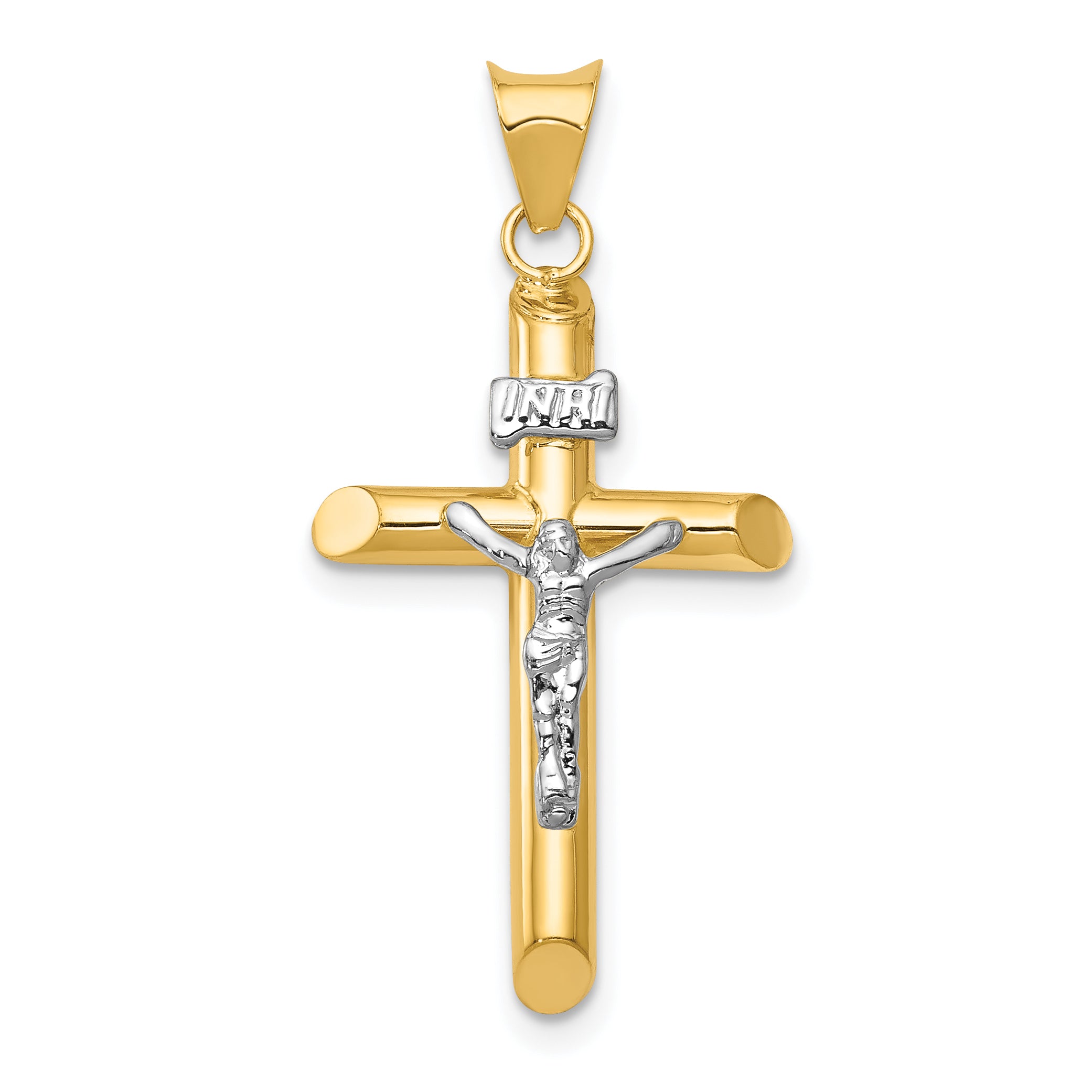 14k Two-Tone Polished Jesus Crucifix Pendant Main image
