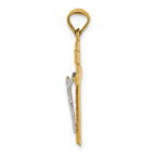 14K Two-Tone Gold Crucifix Pendant with Polished Finish