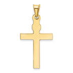 14K Two-Tone Gold INRI Crucifix Pendant with Polished Textured Finish