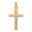 14K Two-Tone w/Rhodium Crucifix Pendant