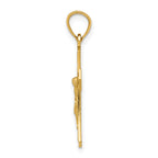 14K Gold Diamond-Cut Crucifix Pendant with Polished Finish