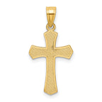 14K Gold Diamond-Cut Crucifix Pendant with Polished Finish