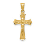 14k Diamond-cut Crucifix Pendant