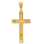 14K Two-Tone Gold Crucifix Pendant with Diamond-Cut Detail