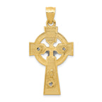 14K Two-Tone Gold Polished Celtic INRI Crucifix Pendant  Elegant Solid Design