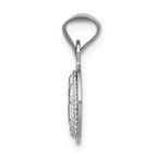 14K White Gold Our Lady of Guadalupe Round Pendant with Diamond-Cut Finish