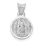 14k White Gold Our Lady of Guadalupe Semi-solid Round Pendant