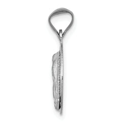 14K White Gold Our Lady of Guadalupe Pendant with Diamond-Cut Polish