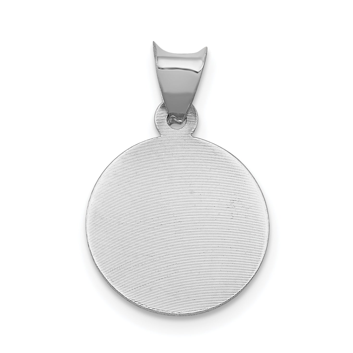 14K White Gold Our Lady of Guadalupe Pendant with Diamond-Cut Polish