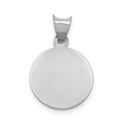 14K White Gold Our Lady of Guadalupe Pendant with Diamond-Cut Polish